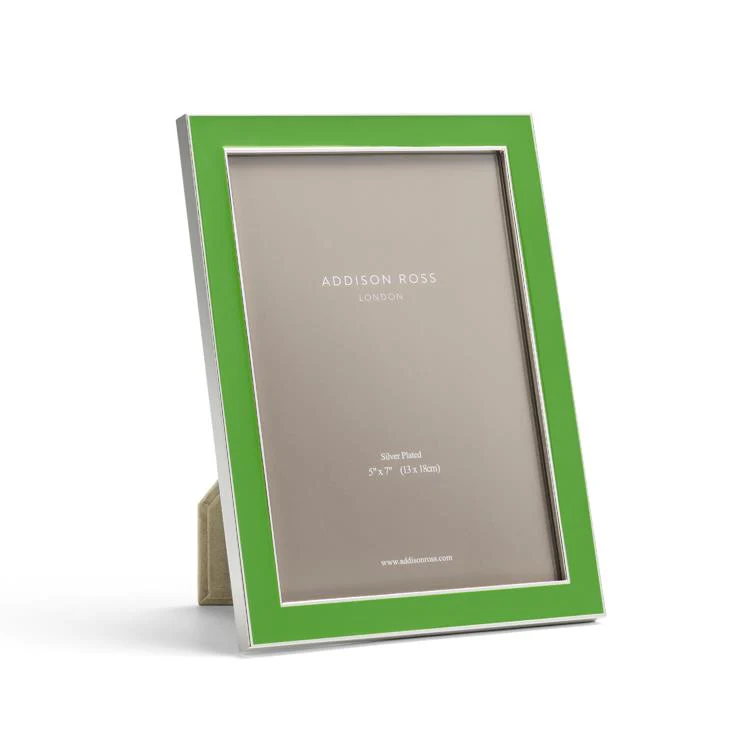 Enamel Photo Frames with Silver Trim